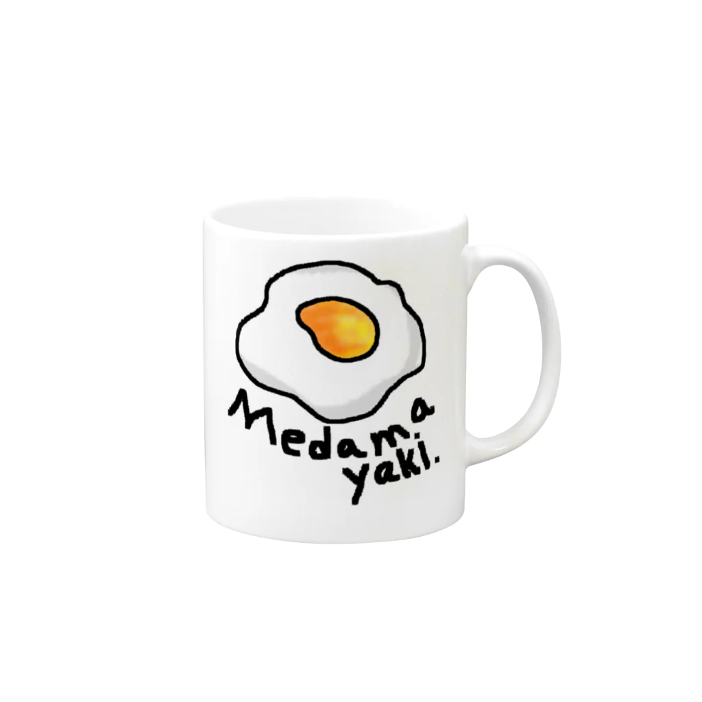 ぱくまる水産のめだまやき Mug :right side of the handle