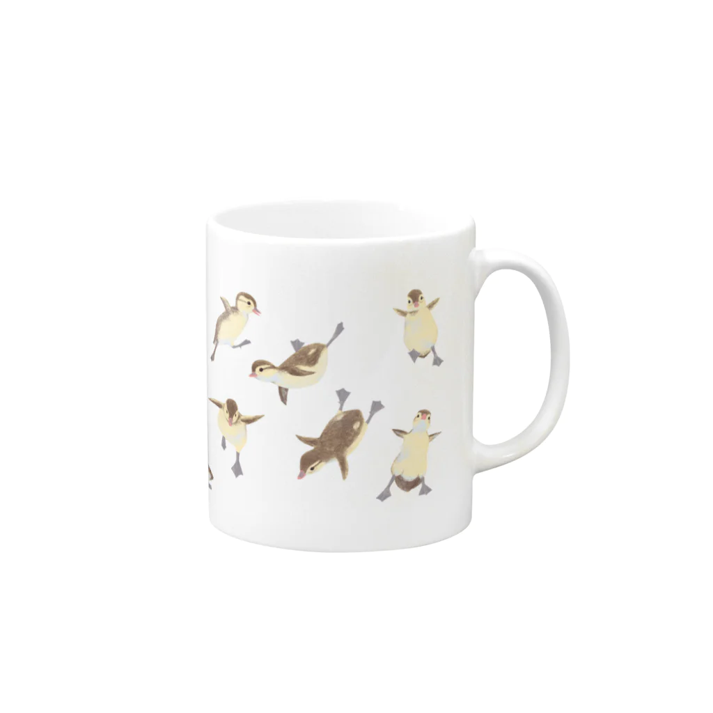 piro piro piccoloのjumping duckling Mug :right side of the handle