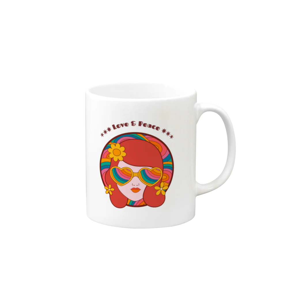 gemgemshopのLOVE & PEACE Mug :right side of the handle