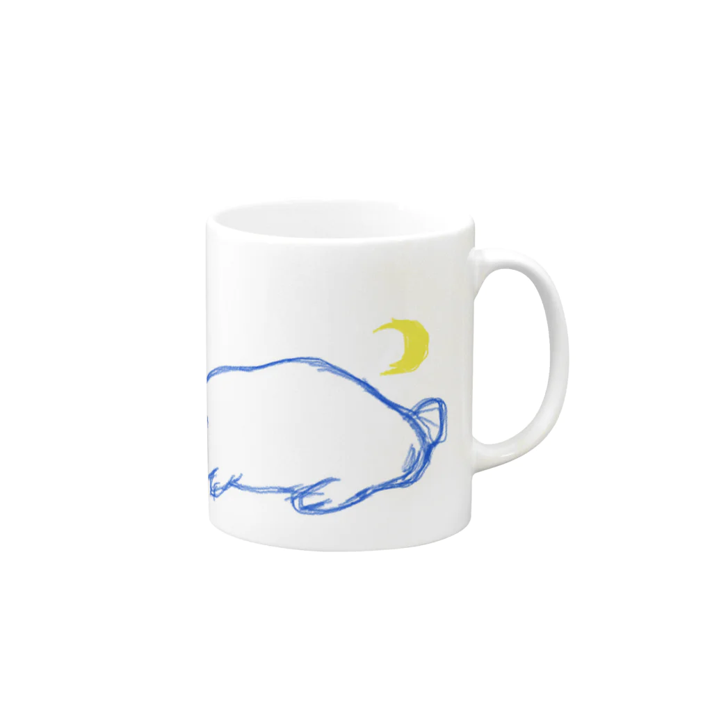 kiokuganeeのゆめみるしろくまくん Mug :right side of the handle