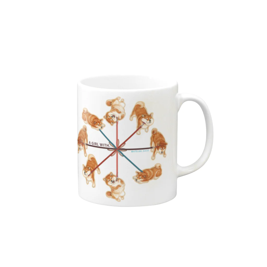 ATELIER ZUCO (ΦωΦ)　ZUCO SUZUKI presentsの帰宅拒否★柴犬 Mug :right side of the handle