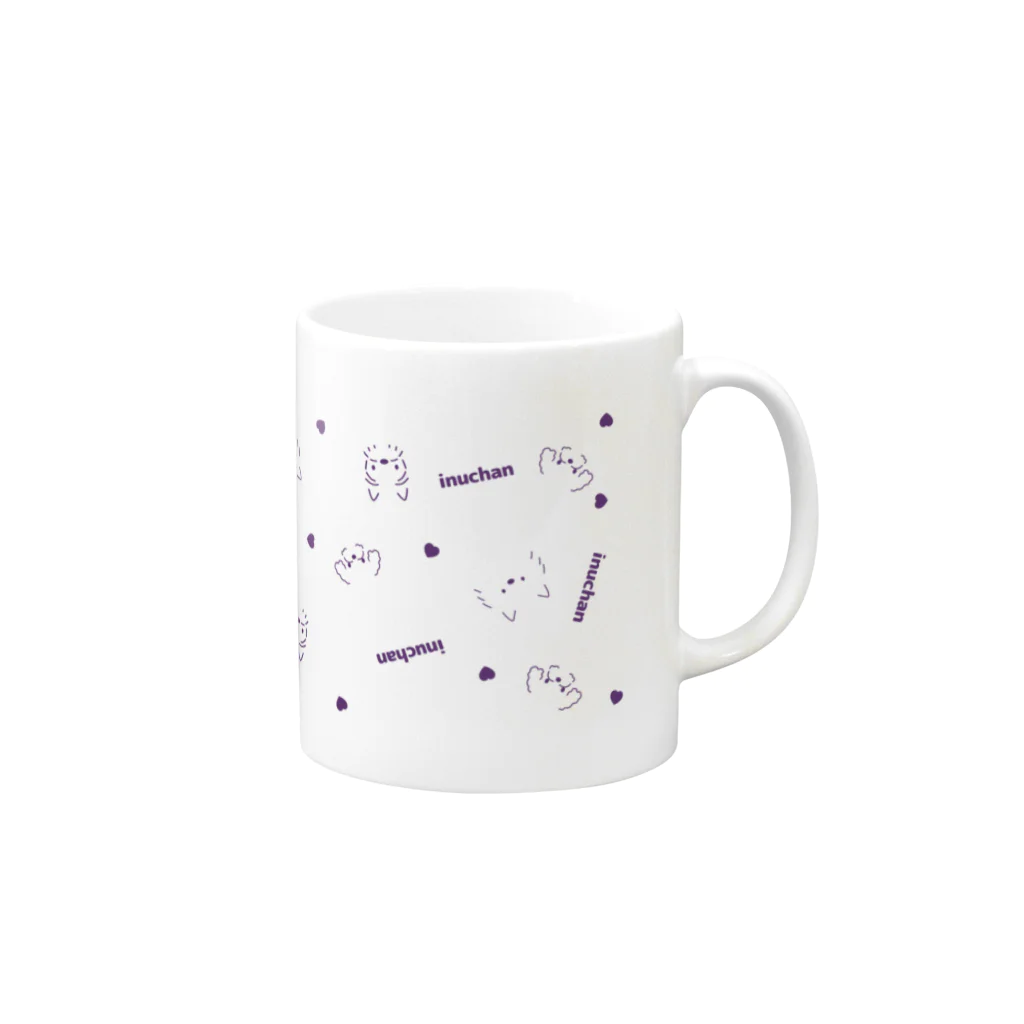 ハッピージャムジャムのイヌチャン集合(ぶどう) Mug :right side of the handle