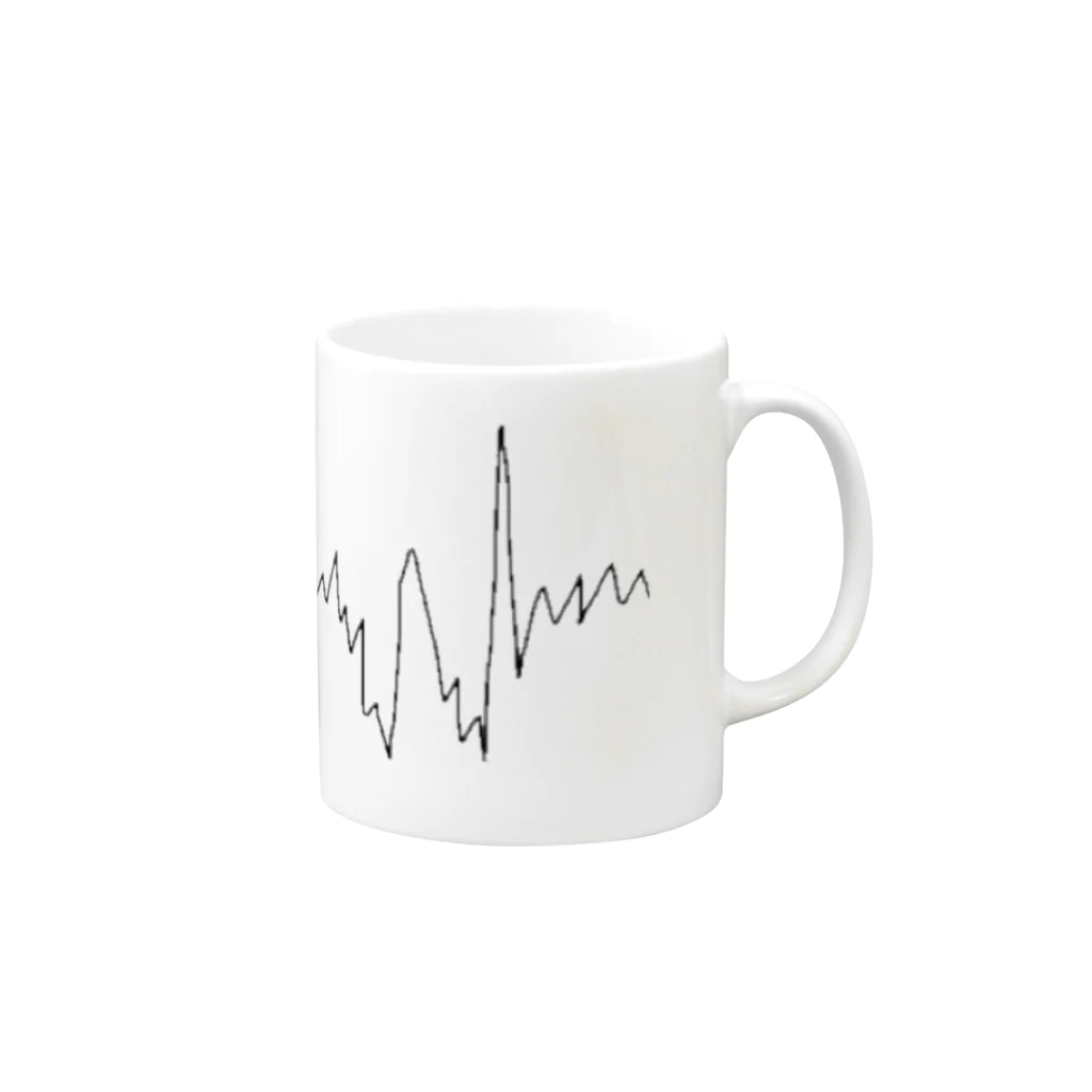 らるう企画の心電図 Mug :right side of the handle