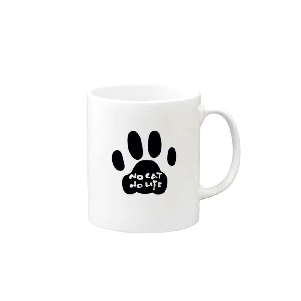 café Mo.freeのNO CAT NO LIFE 2 マグカップの取っ手の右面