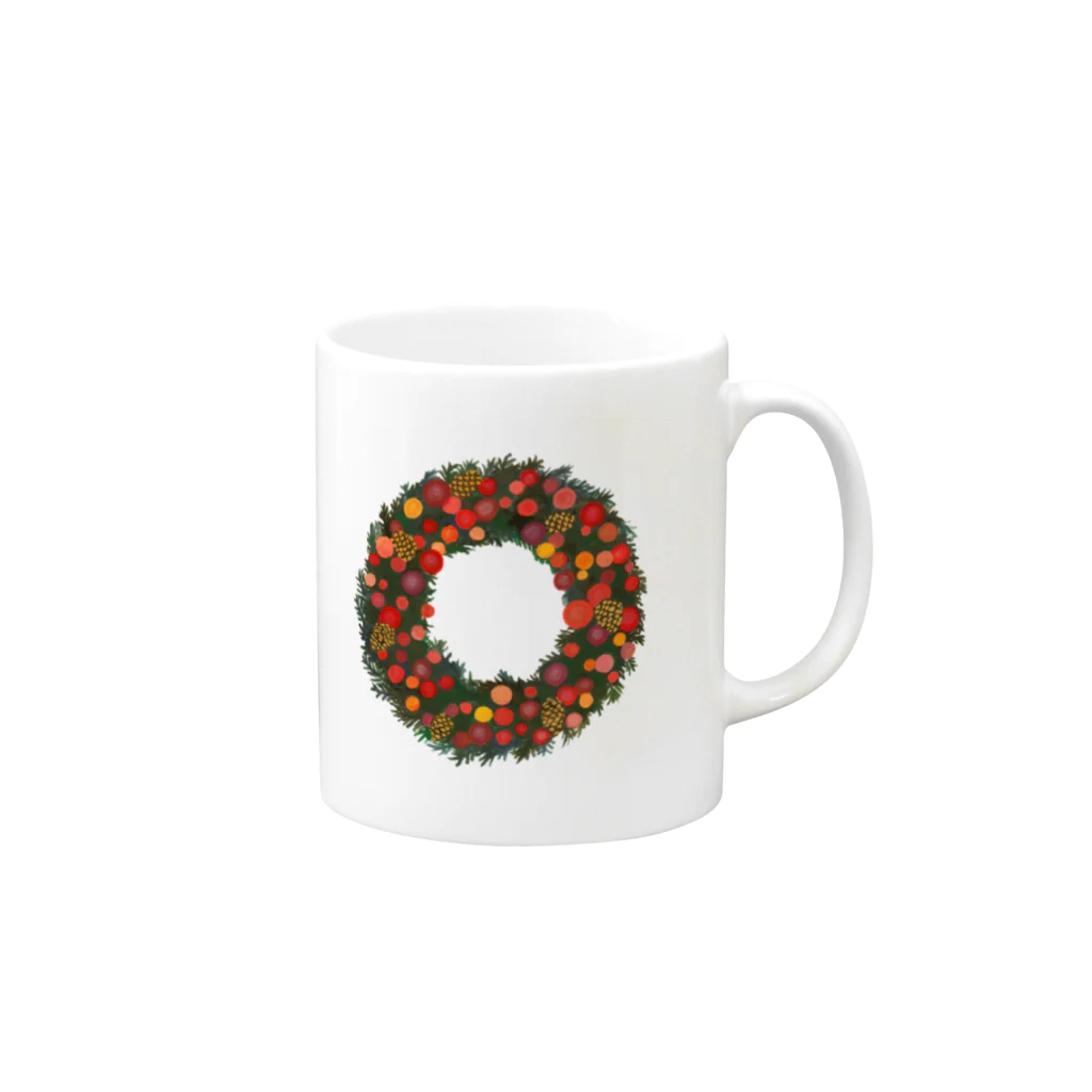 わたべ　めぐみのChristmas Wreath Mug :right side of the handle