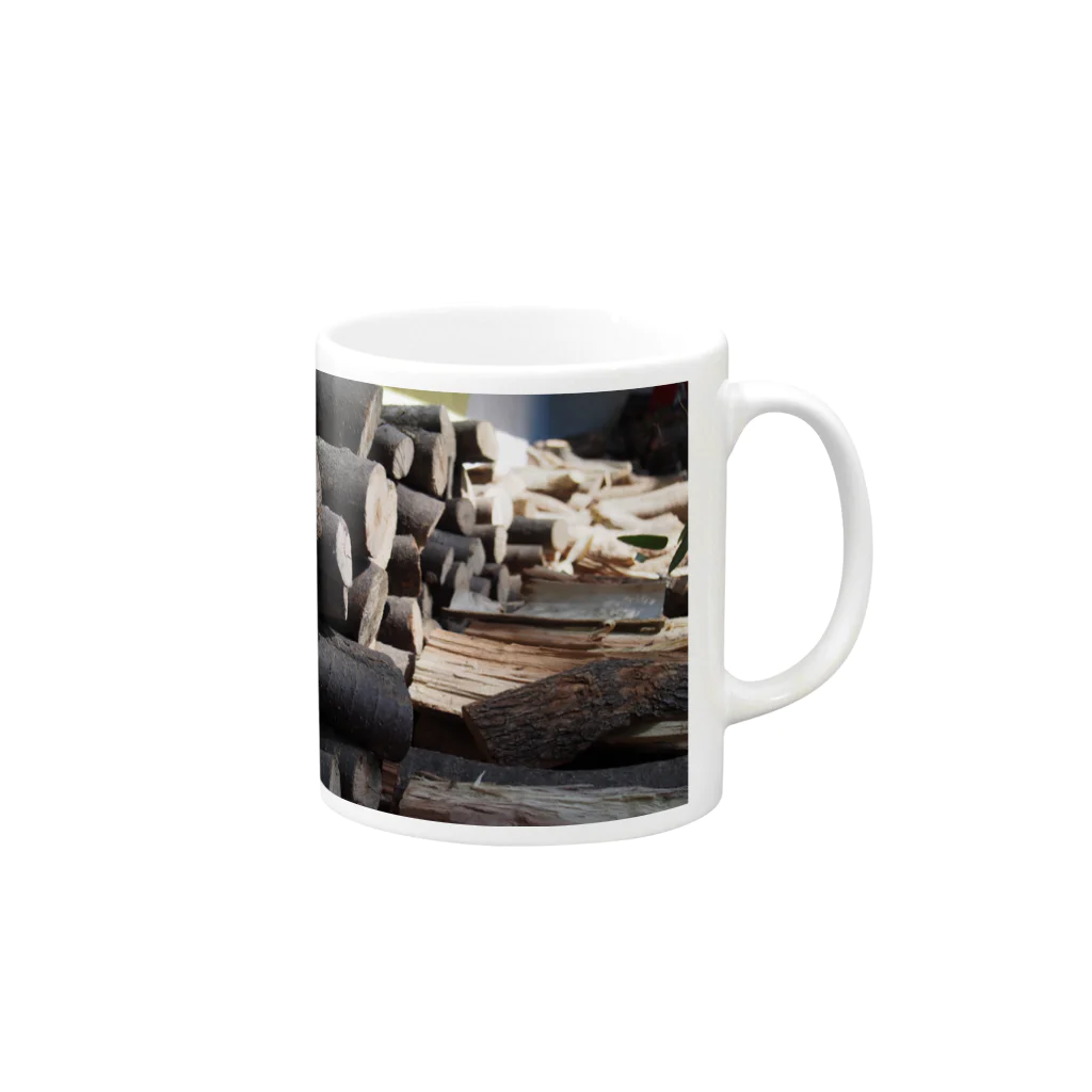 Yama craftのストーブ薪 Mug :right side of the handle