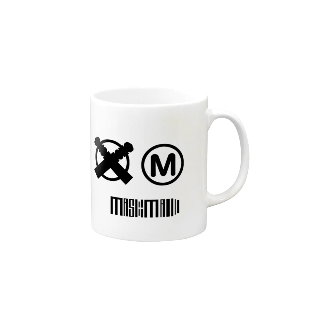 MaskMaidのマスクメイド（お洗濯マーク黒） Mug :right side of the handle