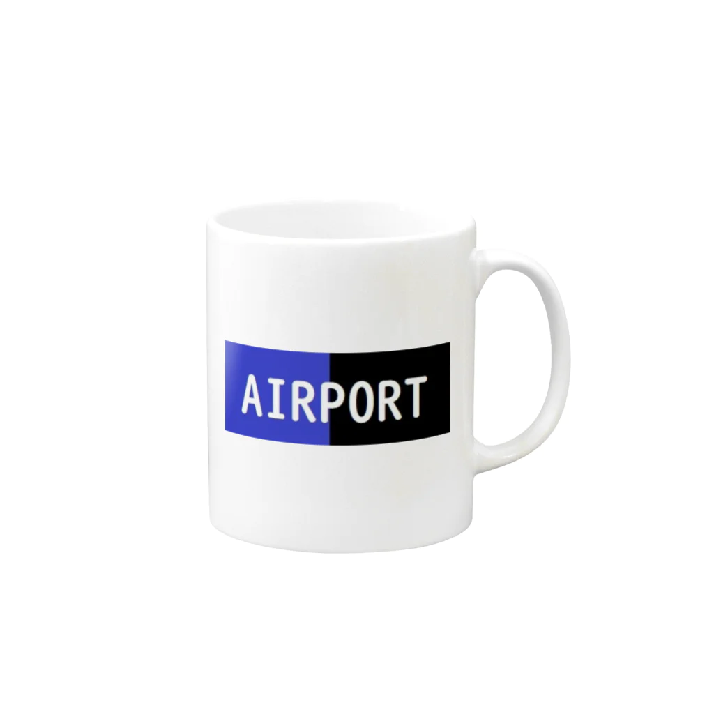 アメリカンベース の空港　AIRPORT　航空　グッズ Mug :right side of the handle