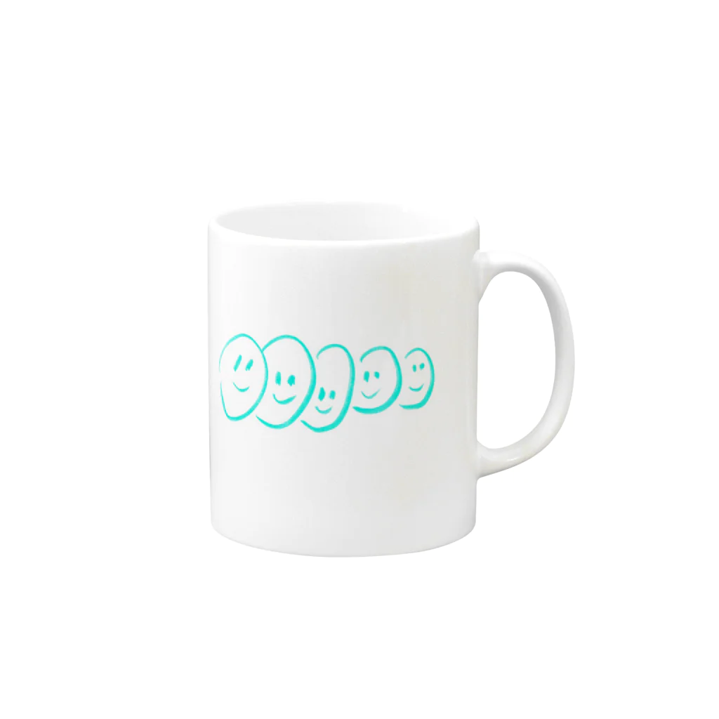 イラスト★令太朗のfive face Mug :right side of the handle