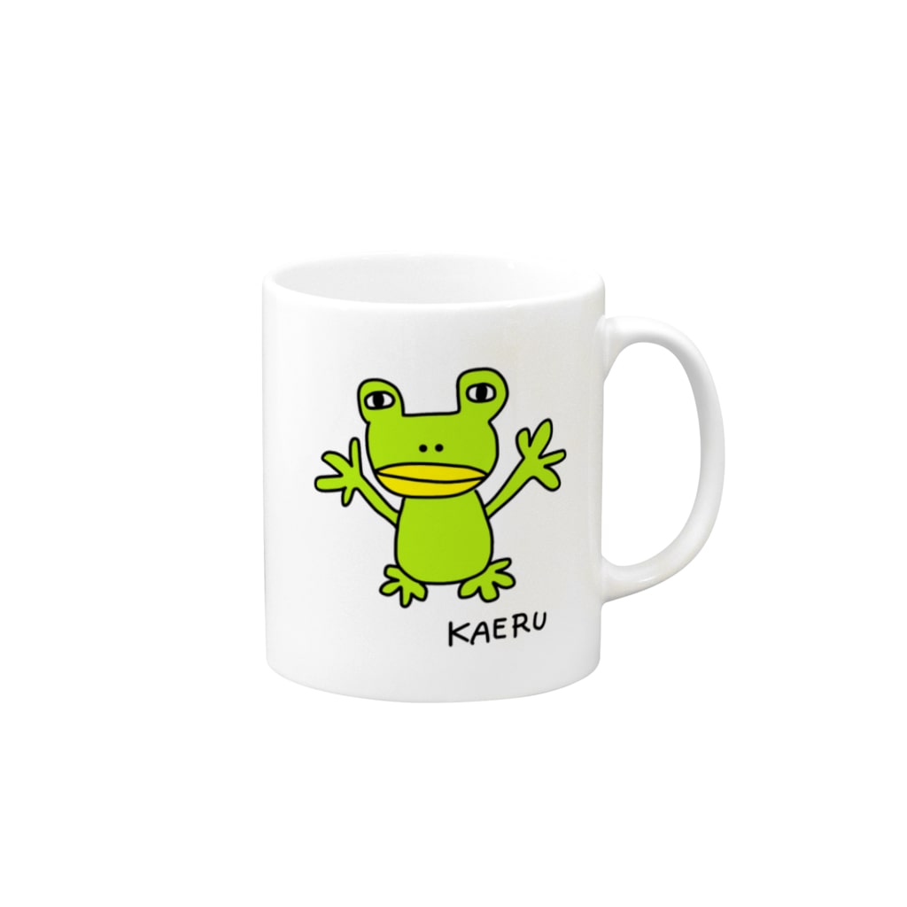 麦畑のカエルG(下手な絵) Mug :right side of the handle