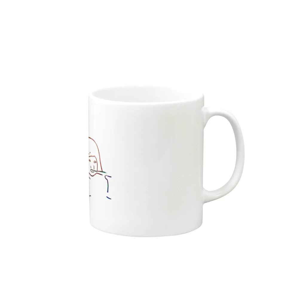 mokumokumokuのhamigaki Mug :right side of the handle