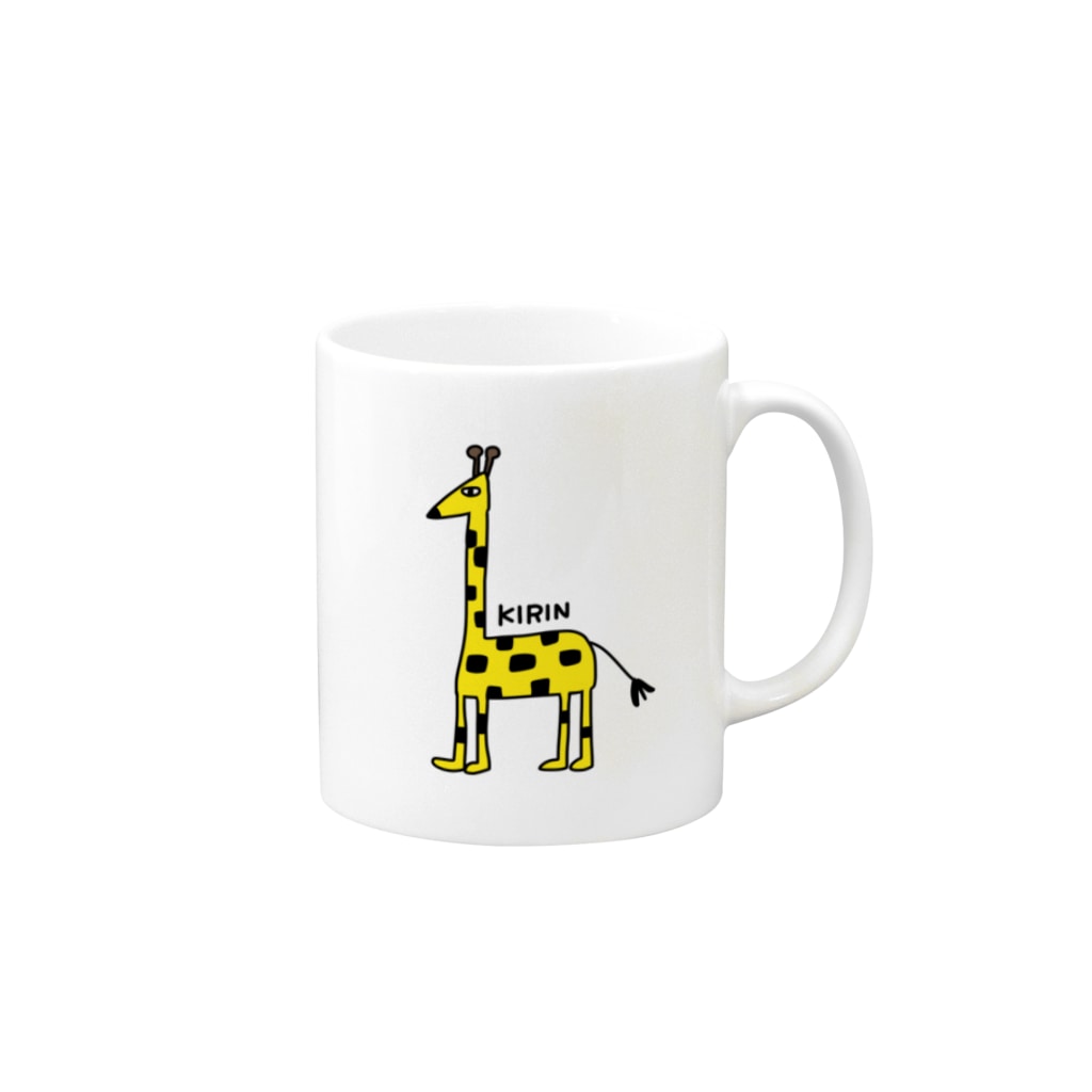 麦畑のキリンY(下手な絵) Mug :right side of the handle