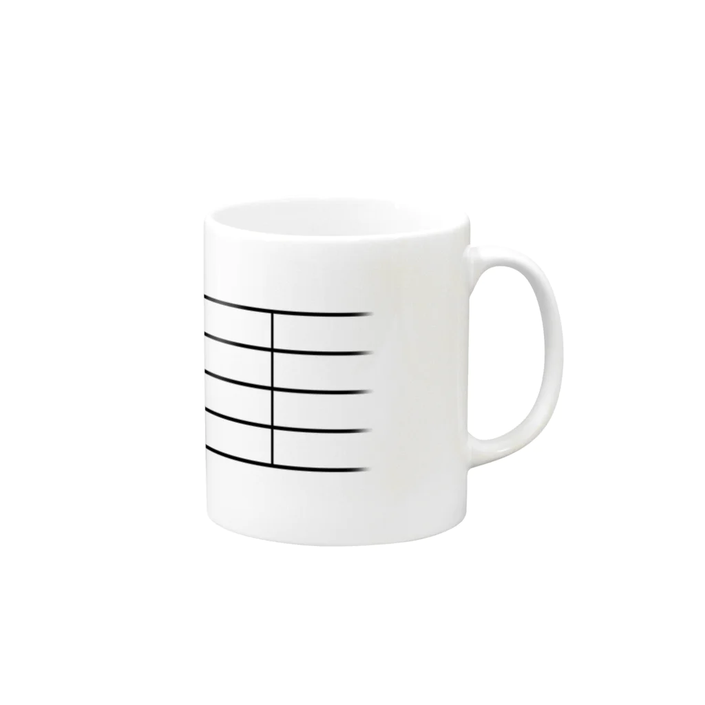 アイジロタウン出張販売店の全休符（黒字） Mug :right side of the handle