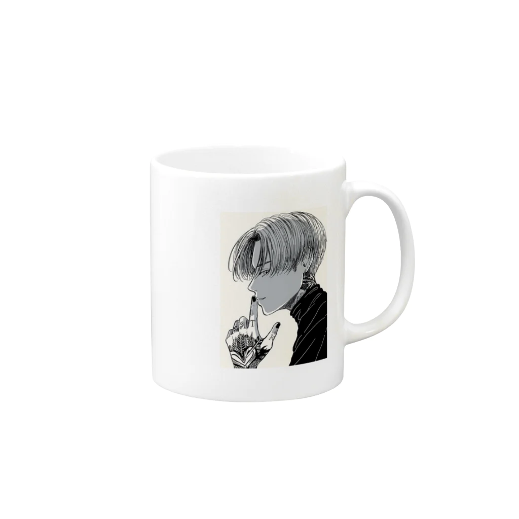 tokoshinaeのモード系男子 Mug :right side of the handle