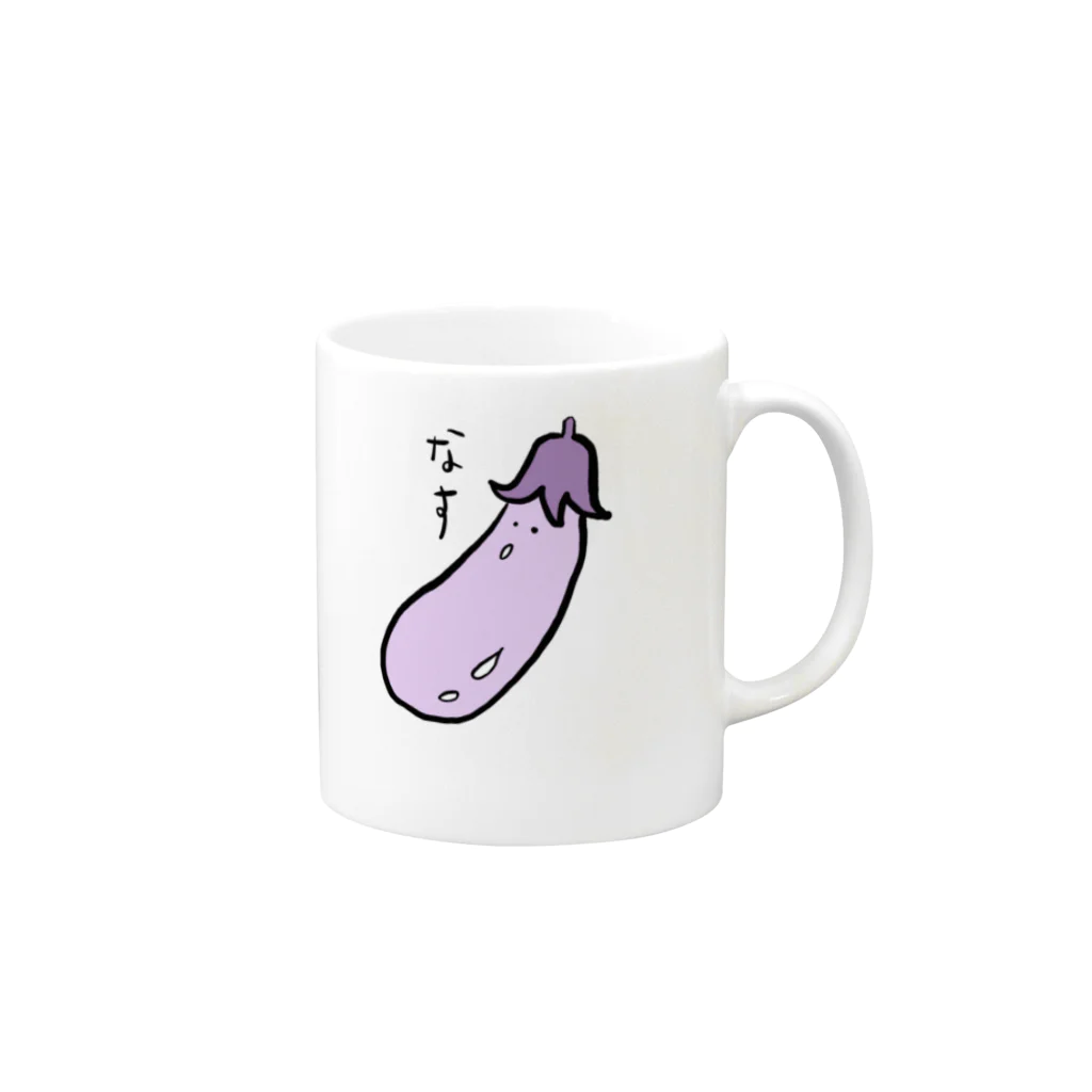 ゆるいまるのなす Mug :right side of the handle