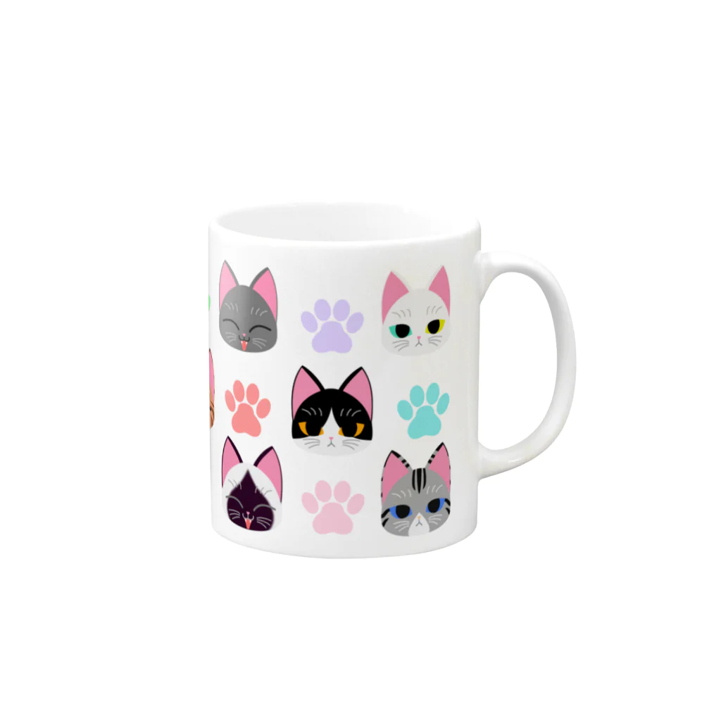 こーすけの猫と肉球 Mug :right side of the handle