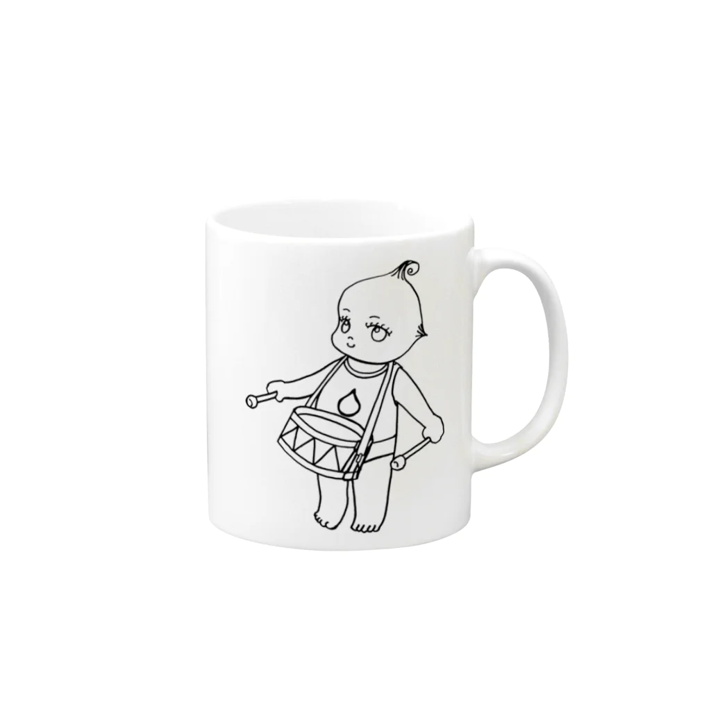 papandaのQPたいこたたき Mug :right side of the handle