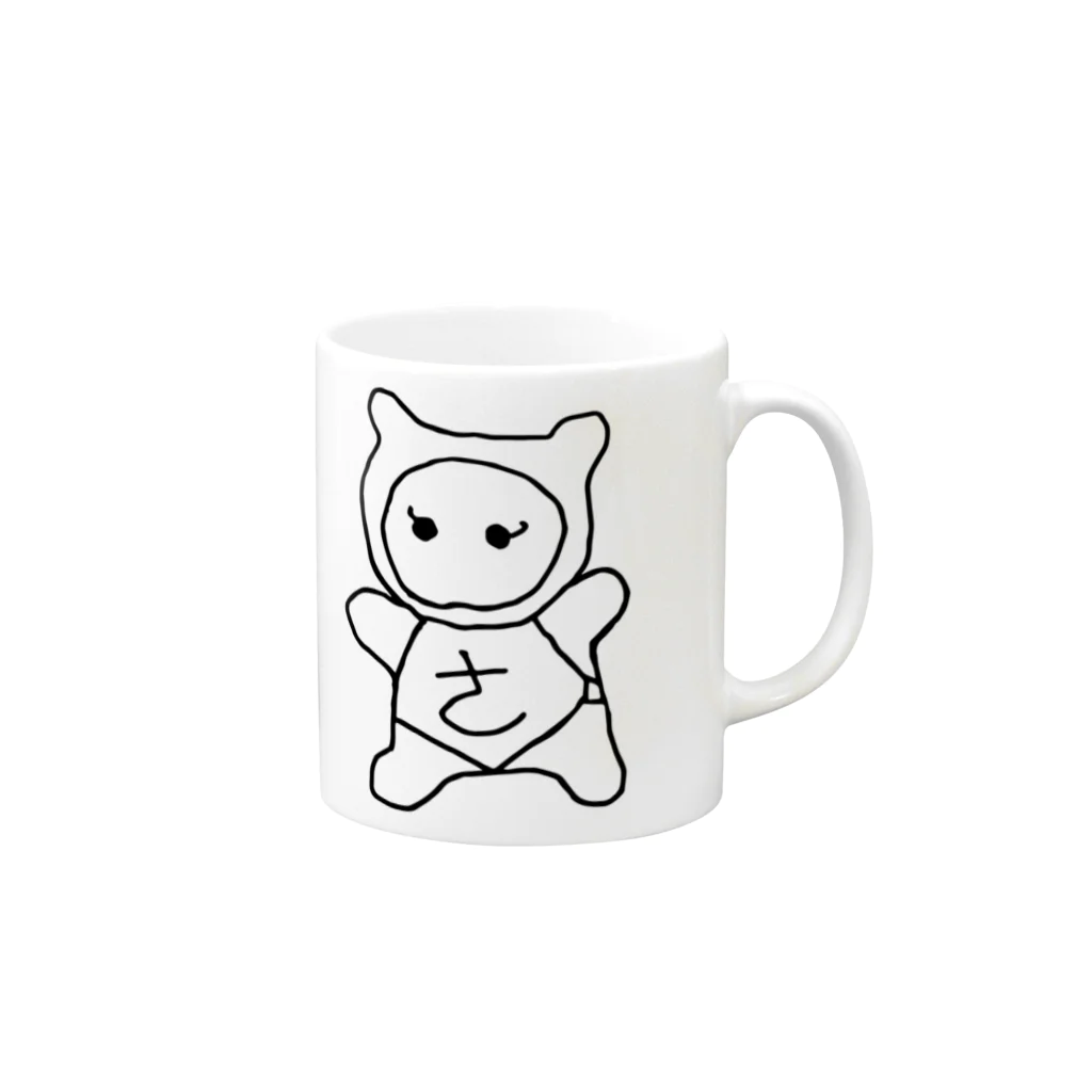 papandaのさるぼぼちゃん Mug :right side of the handle