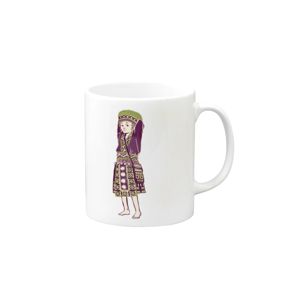 IZANAMI by Akane Yabushitaの【タイの人々】モン族の女の子 Mug :right side of the handle