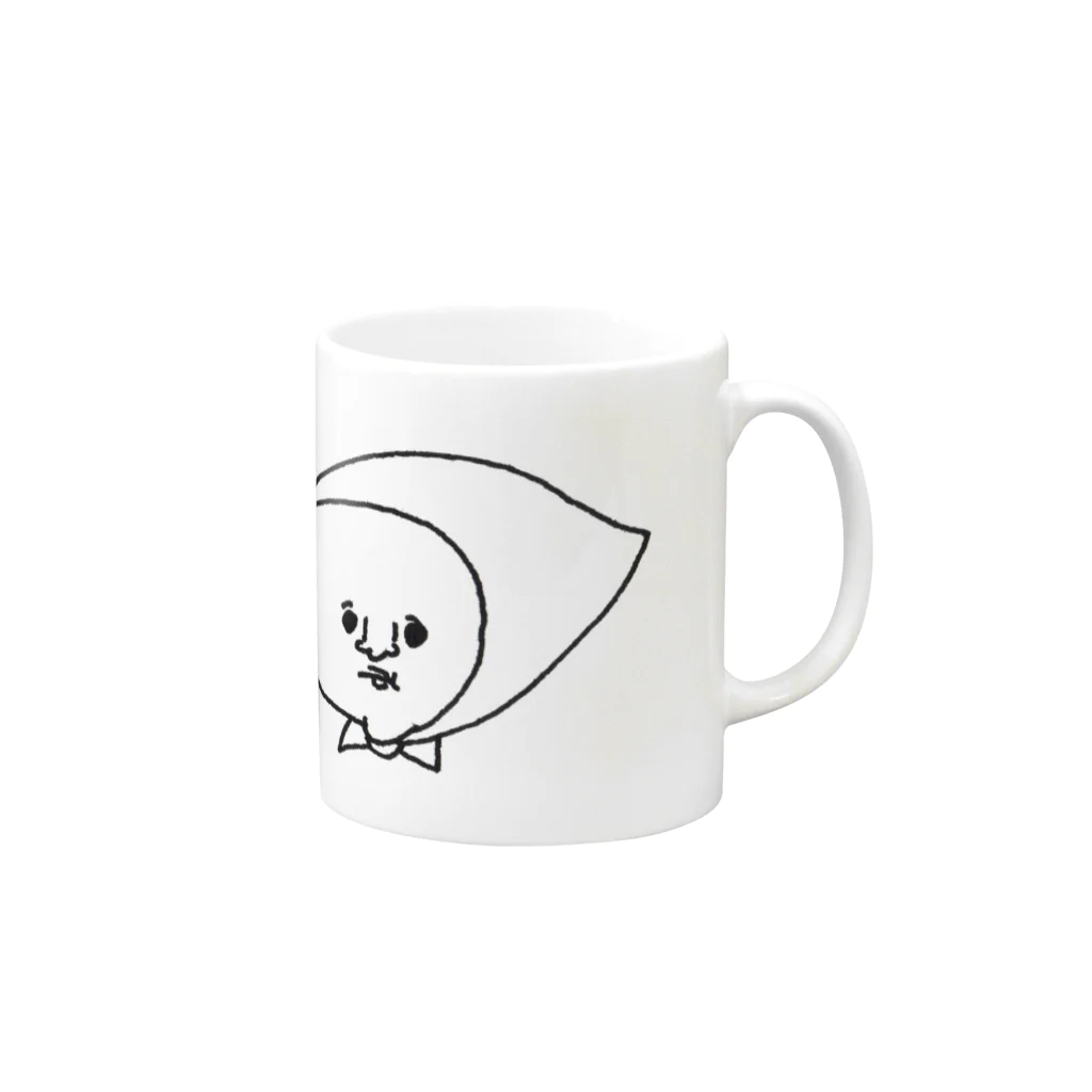 ナガキパーマの顔面蒼白ずきん Mug :right side of the handle