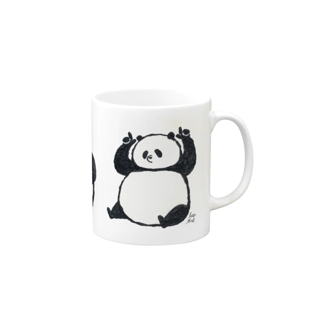 サトウノリコ*の「コレがコレでコレなもんで」パンダ Mug :right side of the handle