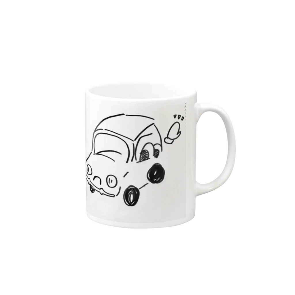 だいごろう。の酔っ払った時に描いた車 Mug :right side of the handle