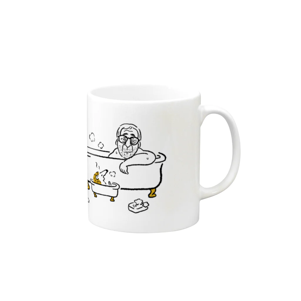 senna009のOldman in the bath Mug :right side of the handle