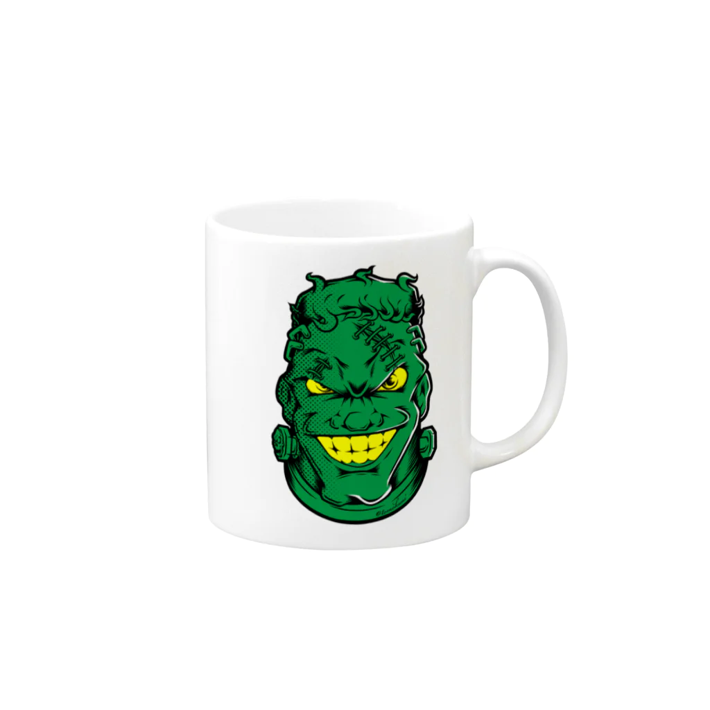 TOMOKUNIのフランケン FACE【カラー】 Mug :right side of the handle