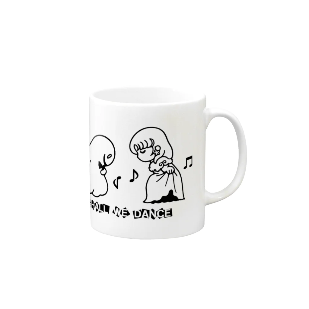 ぽしのんの私と踊りませんか Mug :right side of the handle