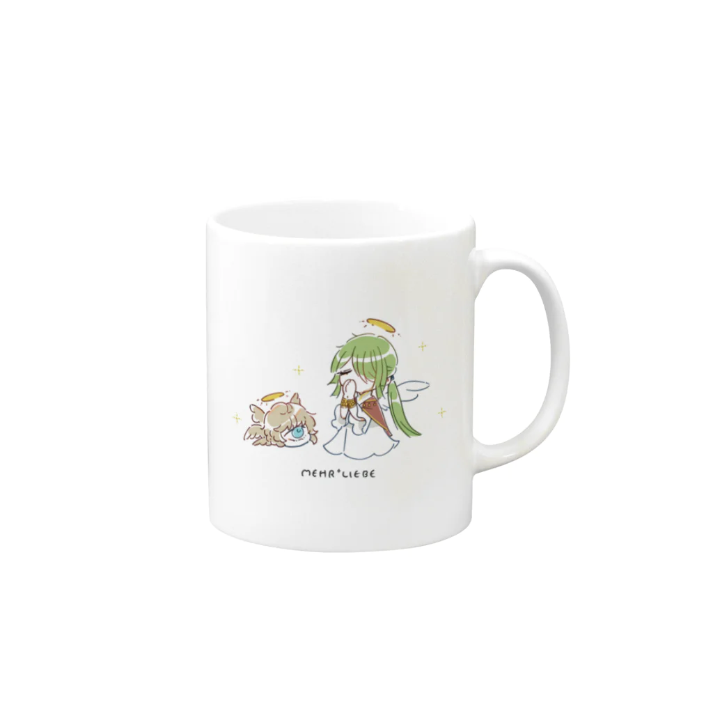 紺野しまこ⛩️🔔のお祈りミカのマグカップ Mug :right side of the handle