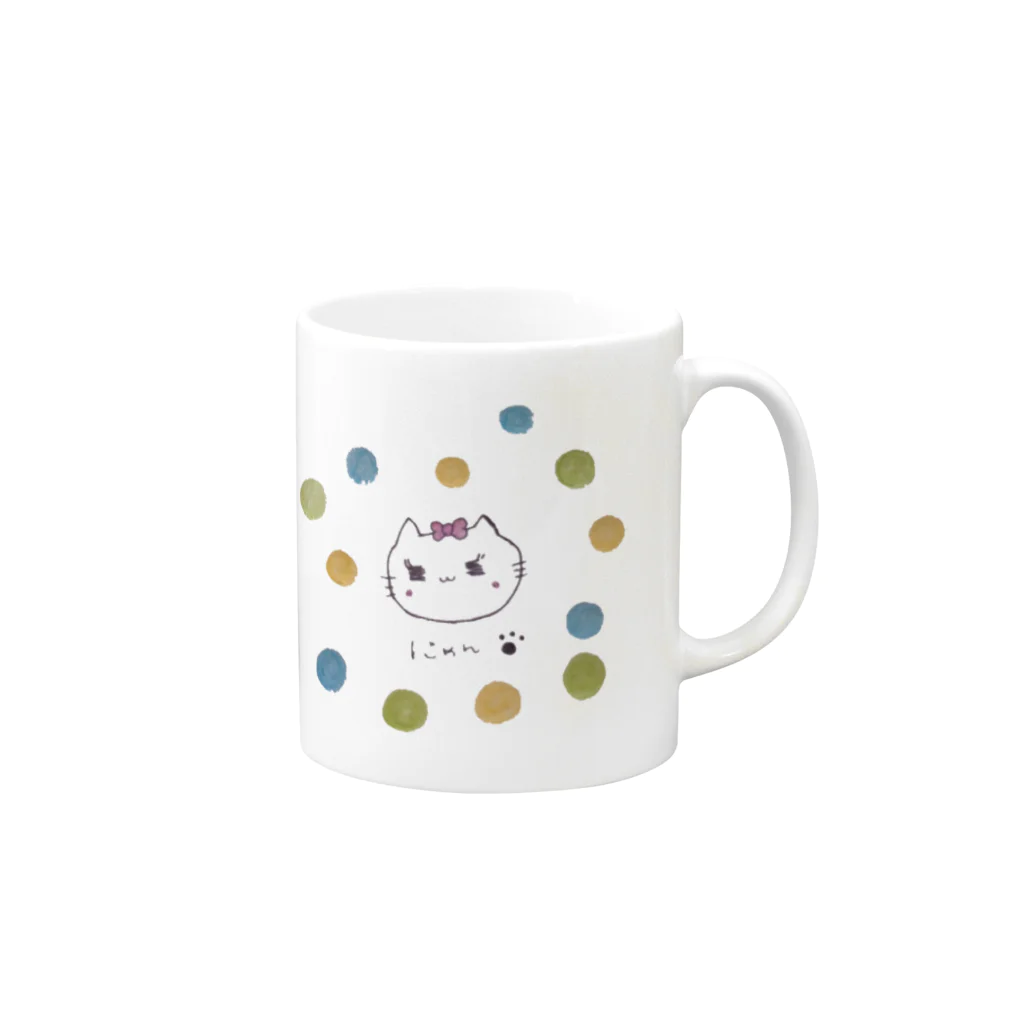 Lilymeのねこちゃん Mug :right side of the handle