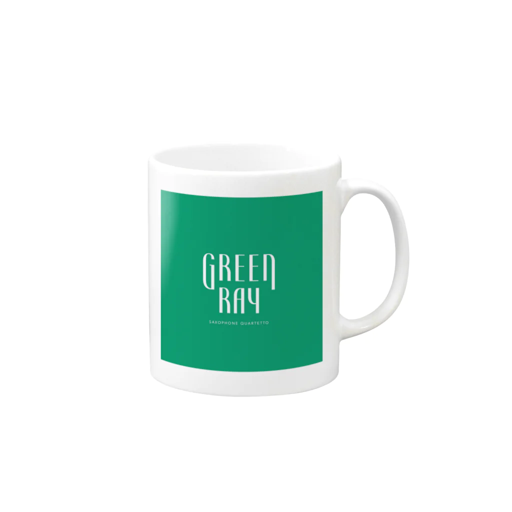 Green Ray Saxophone Quartet公式グッズ♪の【緑×白】ぐりーんれい Mug :right side of the handle