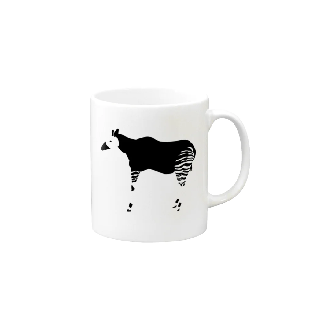 crane_and_horseのオカピ Mug :right side of the handle