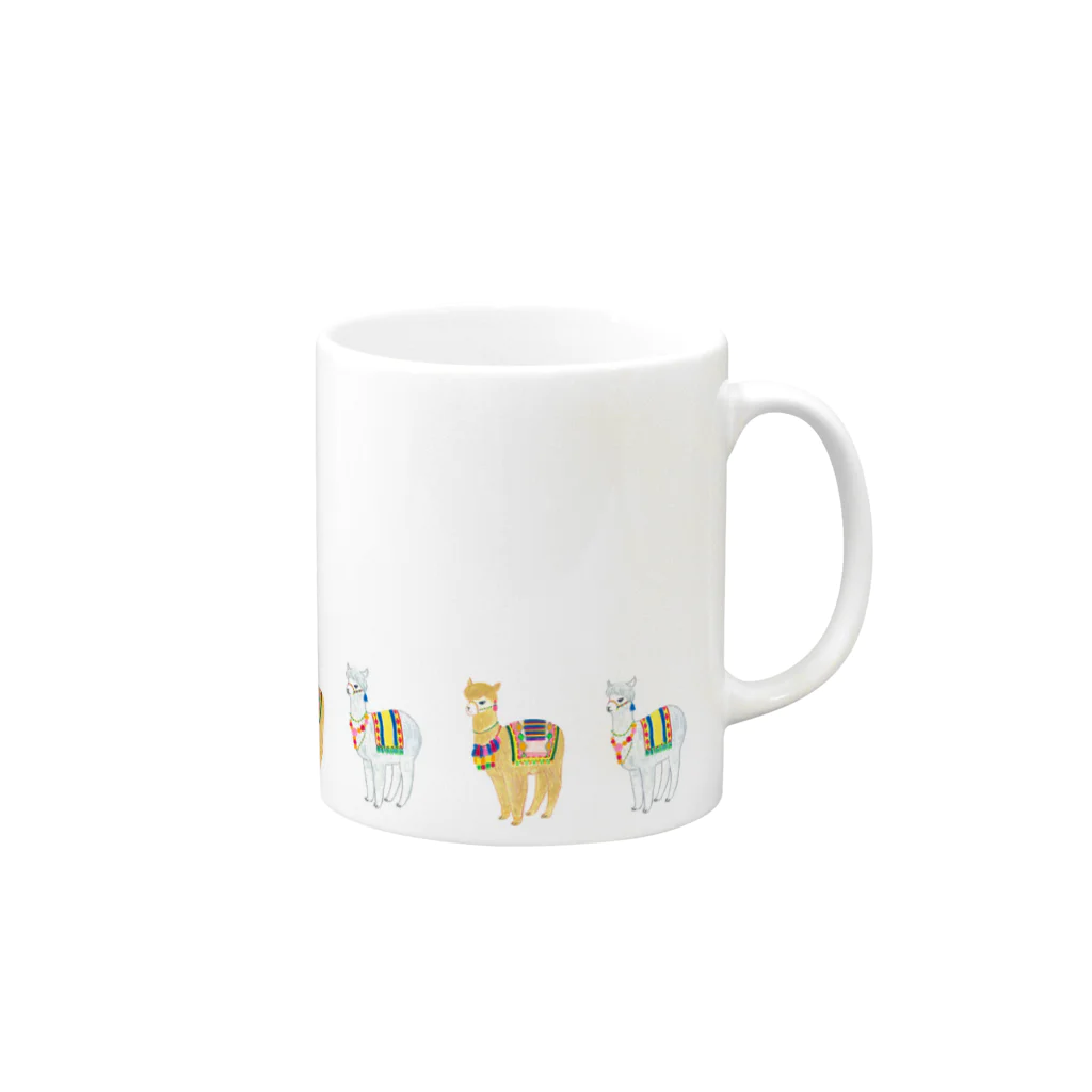 yminaminのアルパカマグB Mug :right side of the handle