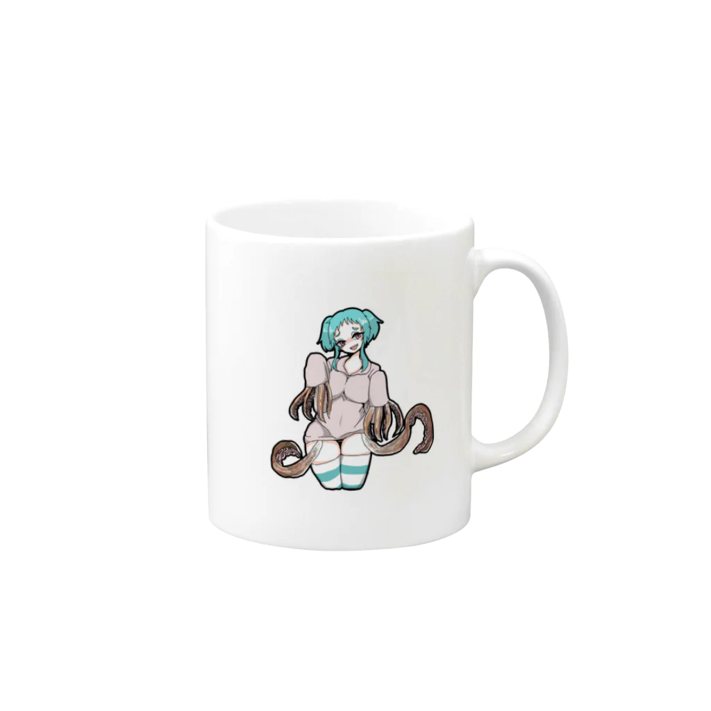 海野のいかちゃん Mug :right side of the handle