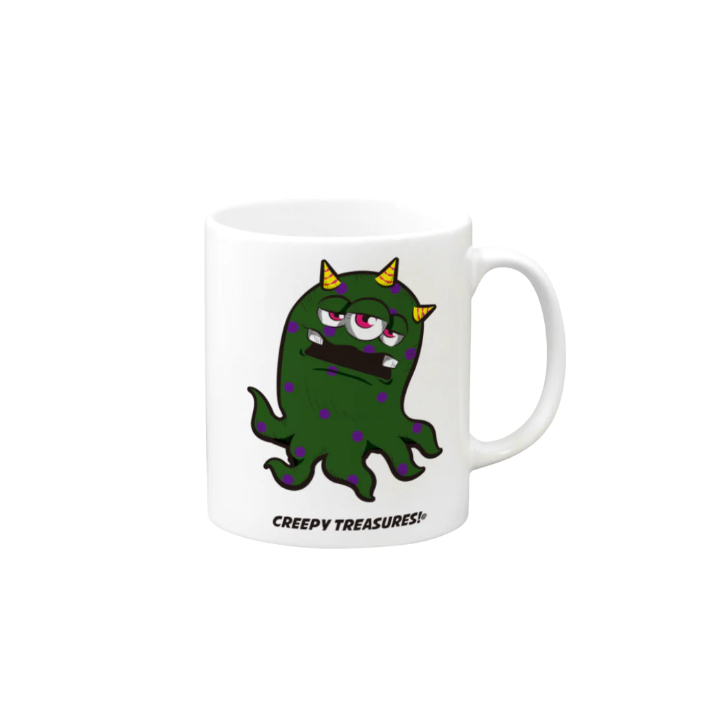 Creepy Treasures!のCrazy Monster! Octon 【A】 Mug :right side of the handle
