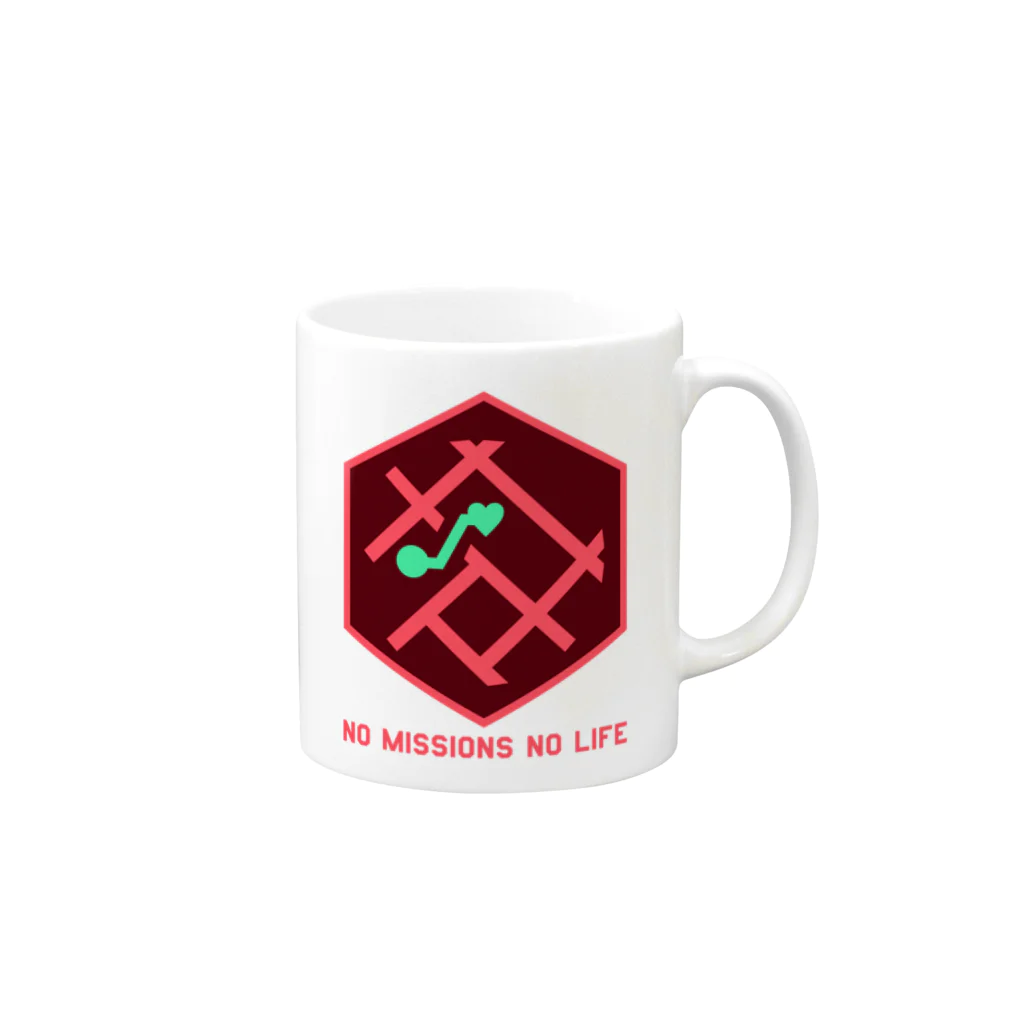 イングレス日和のNo Missions No Life（ピンク） Mug :right side of the handle