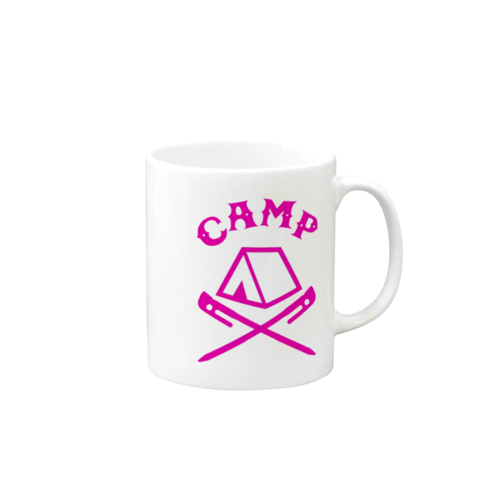 CAMPUNKのCAMP(ピンク) Mug :right side of the handle