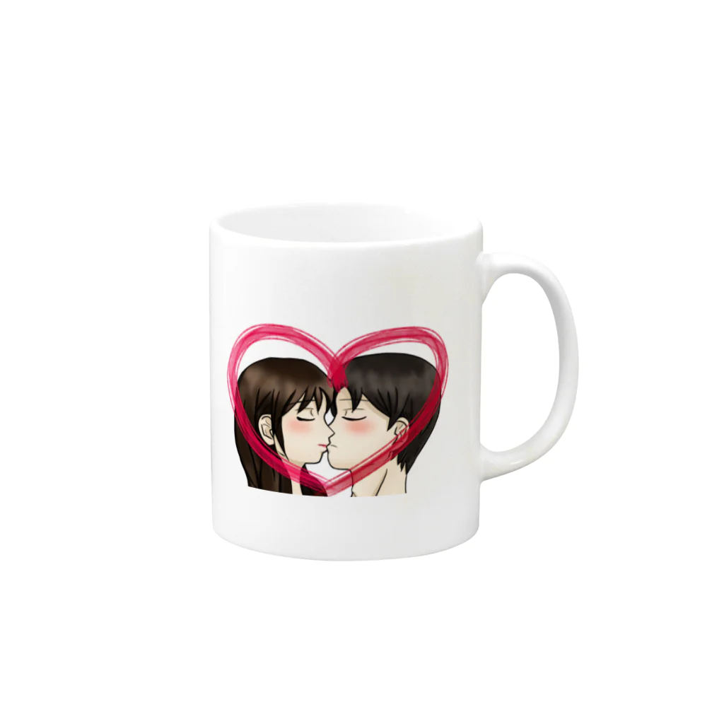 Lily bird（リリーバード）のKiss with heart♥ Mug :right side of the handle