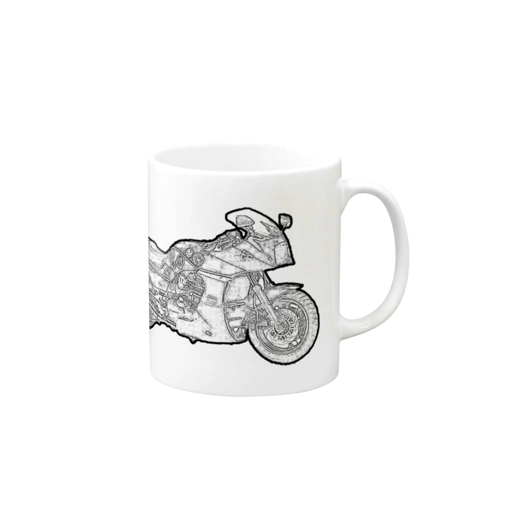 AAAstarsのカワサキ・GPZ900R Mug :right side of the handle