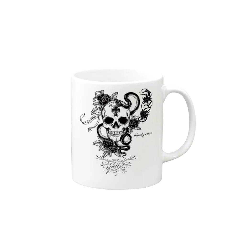 JOKERS FACTORYのBLOODY CROSS Mug :right side of the handle