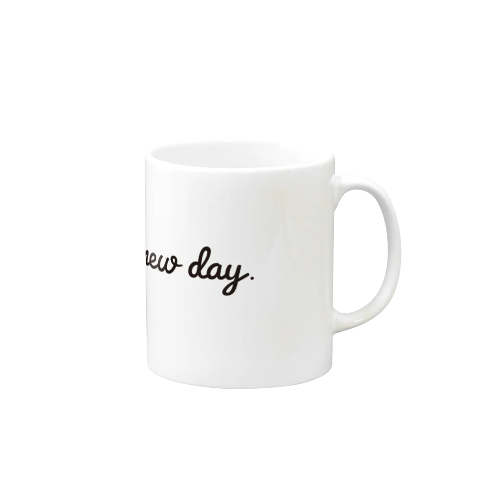 ALBAtherapyのEveryday is a new day ブラック Mug :right side of the handle