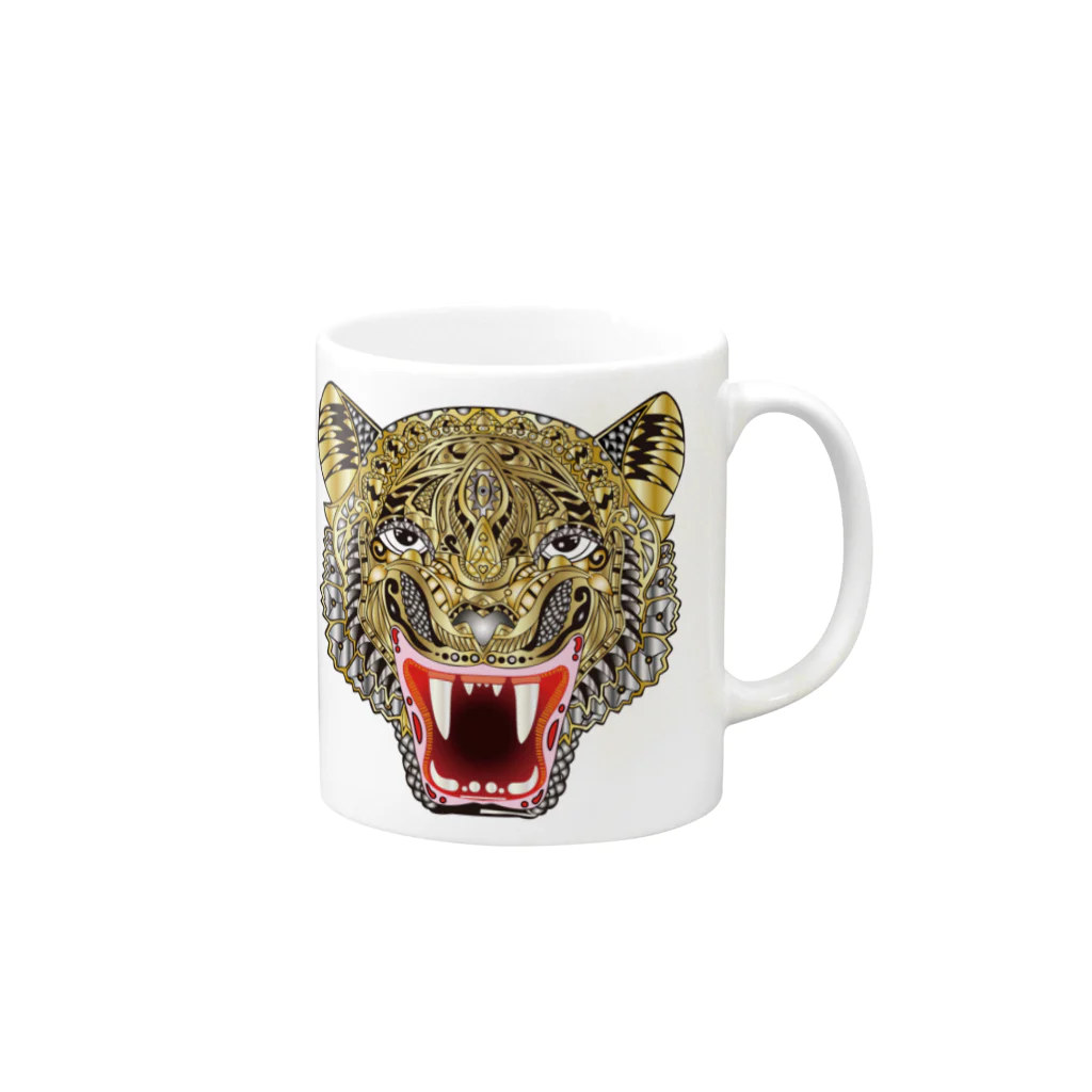 Drecome_Designのタイガー Mug :right side of the handle