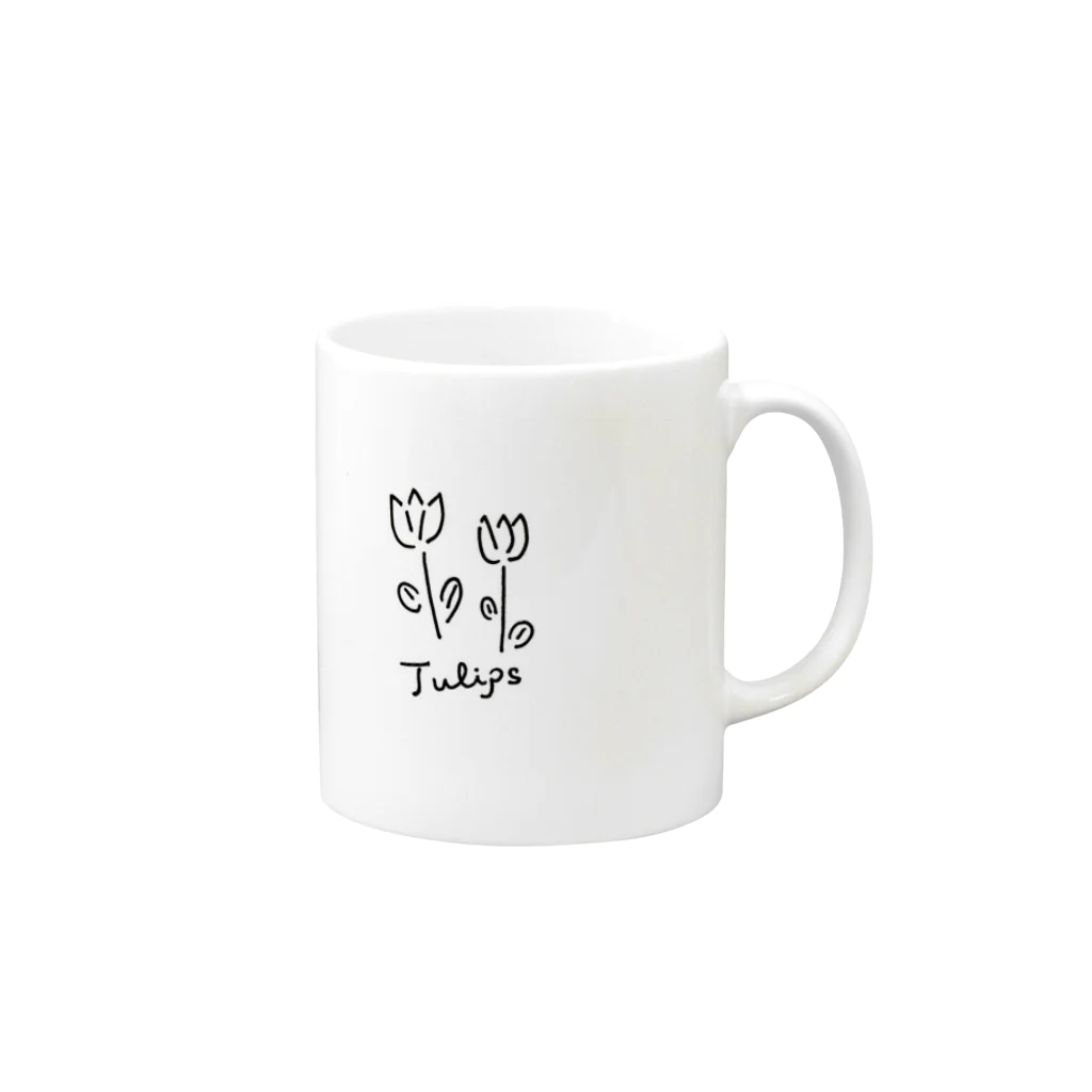 mame's storeのチューリップ Mug :right side of the handle