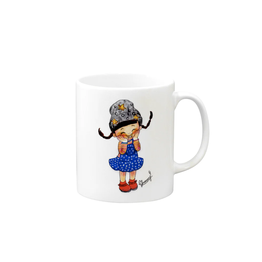 prankids(プランキッヅ)のおさげちゃん Mug :right side of the handle