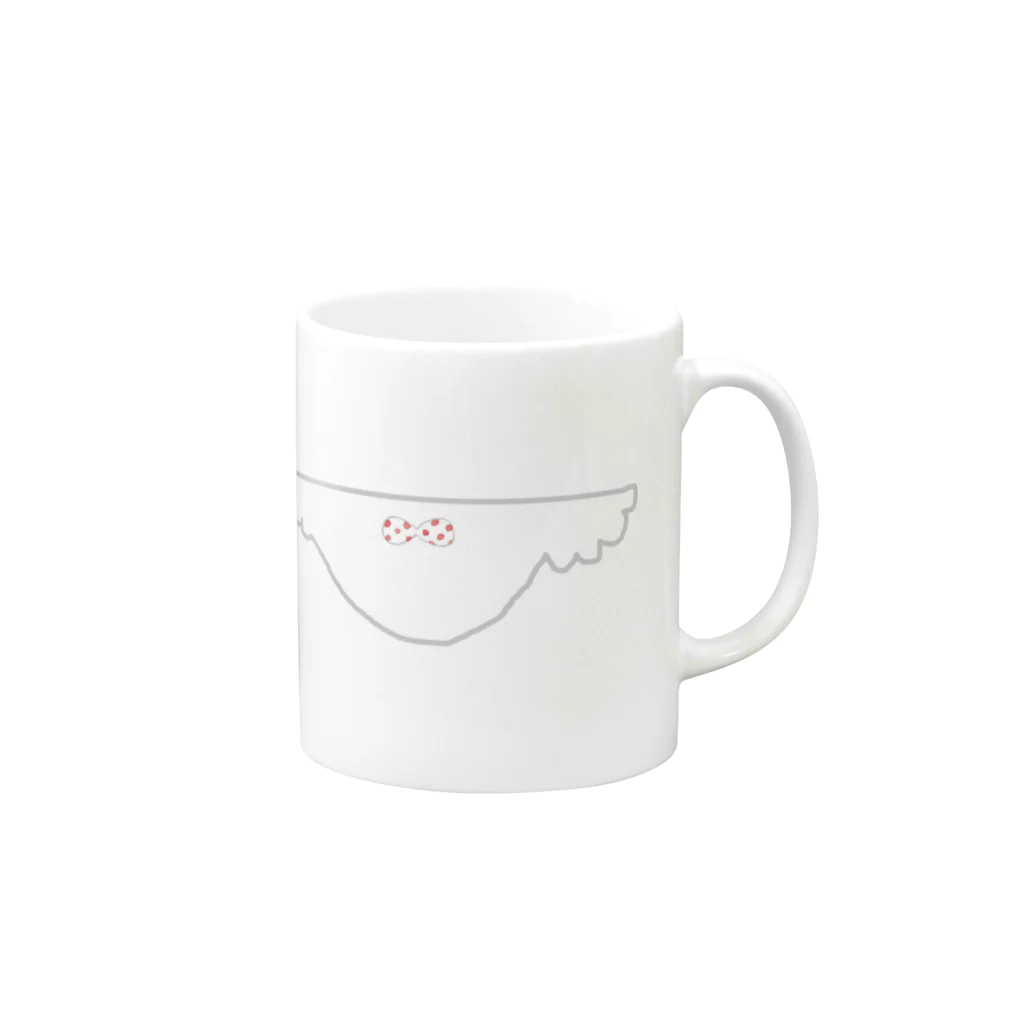 7030ナオミオ百貨のありがとうパンツ Mug :right side of the handle