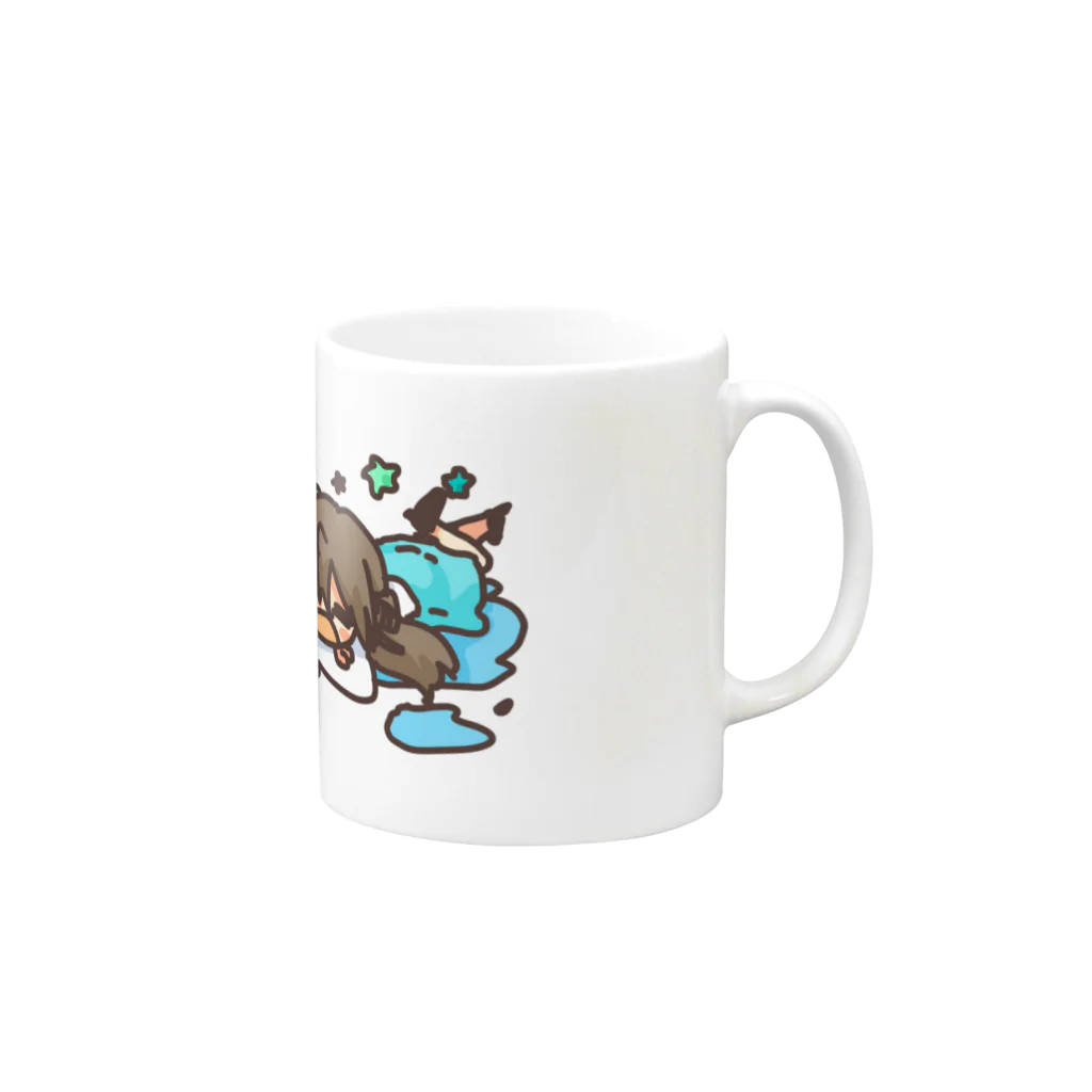 もぬやのみにみに　あおい Mug :right side of the handle