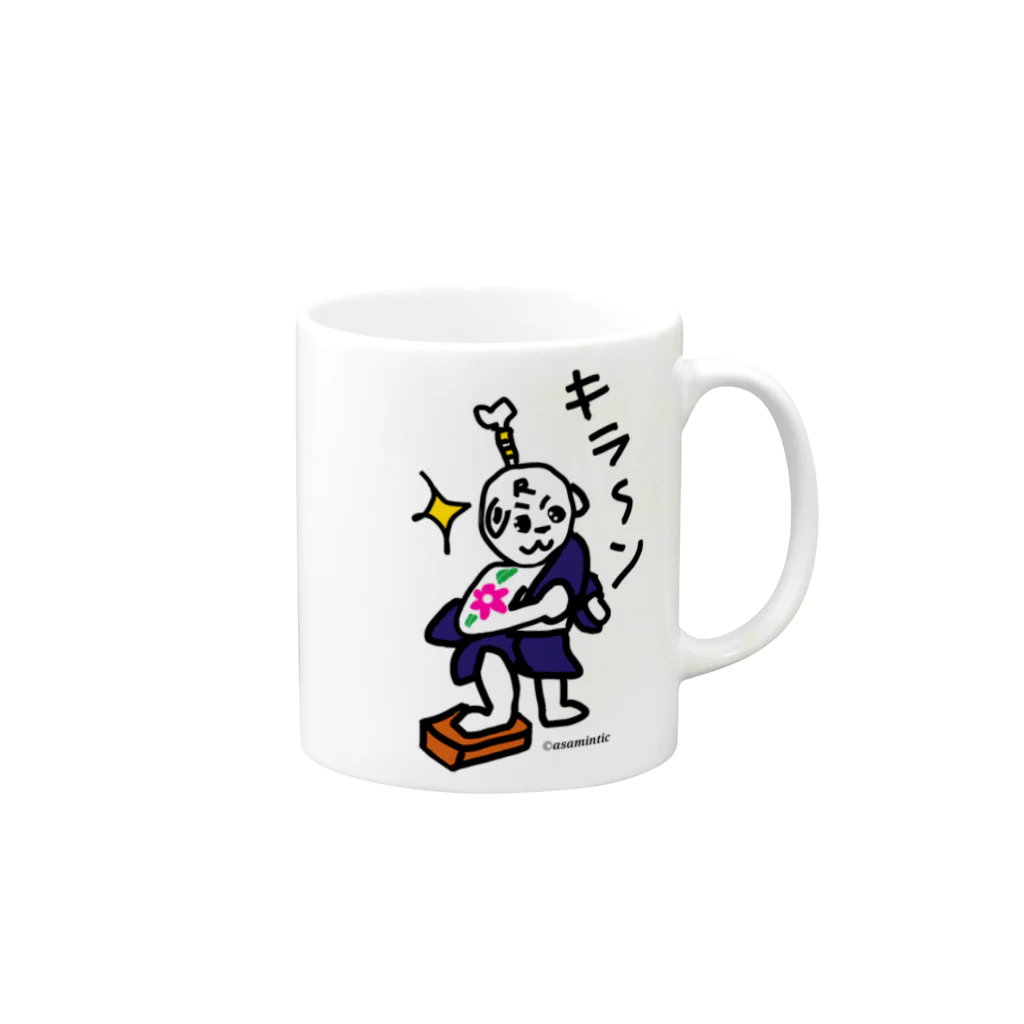 asaminticのロコタ君、サムライシリーズ Mug :right side of the handle