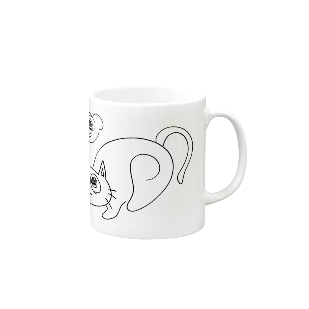 meruhentekorinの悪っそーなねこ　 Mug :right side of the handle