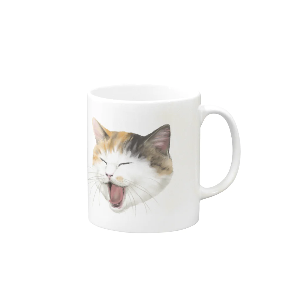 utanogoodsのあくび猫 Mug :right side of the handle